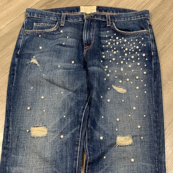 Current/Elliott L40904 Women's Destroy The Fling Pearl Accent Crop Jeans Size 28 - Picture 9 of 13